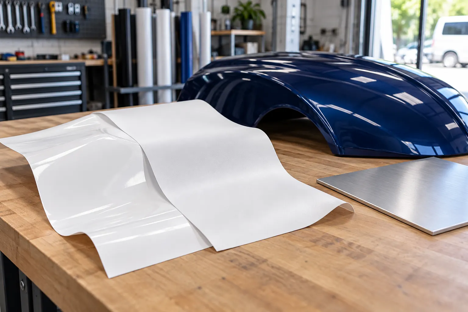 Cast Versus Calendered Vinyl: Choose by Surface and Product System – fictional design concept Illustrative graphic film and surface samples, not a product test