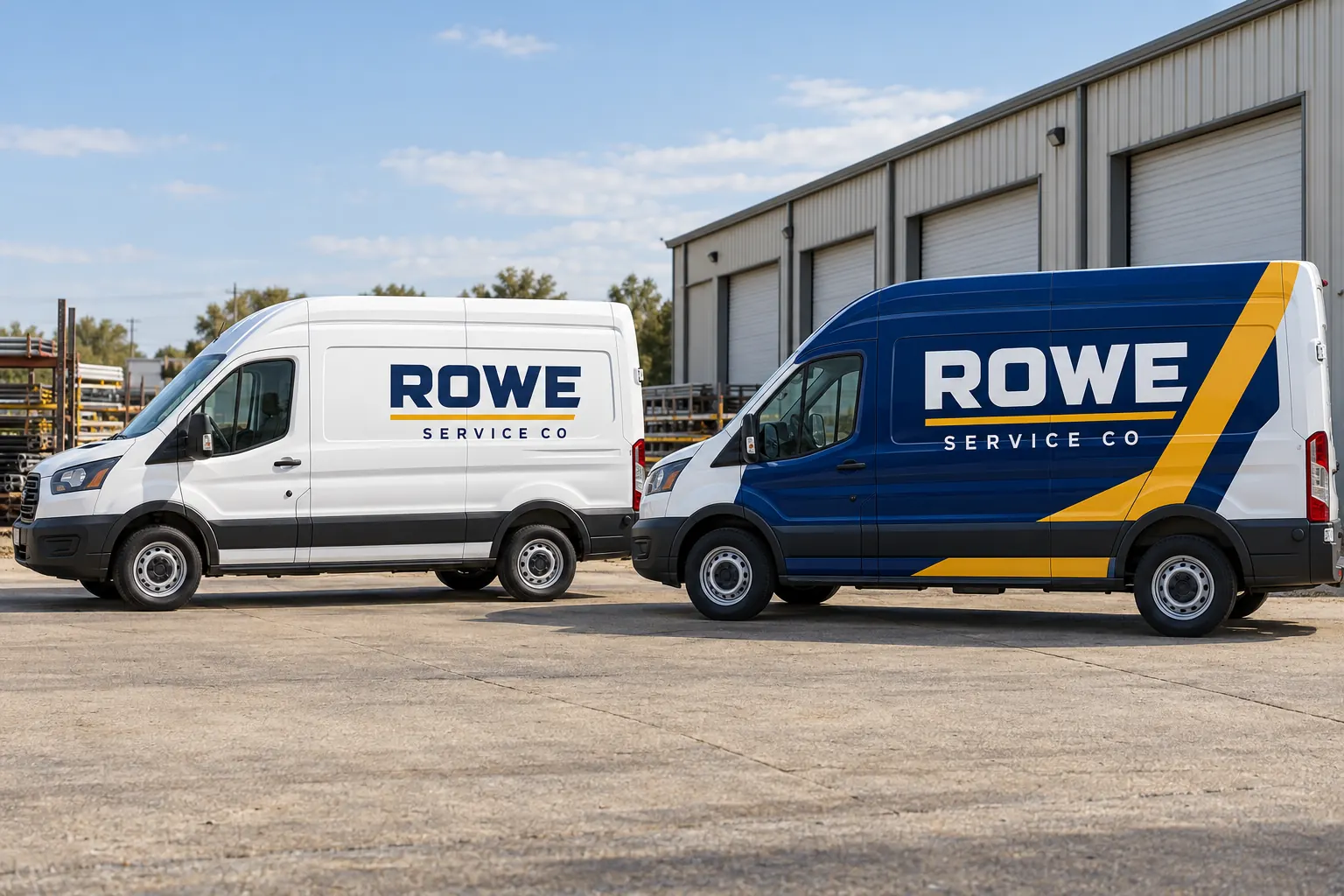 Commercial Van Wrap Cost: Compare the Actual Scope – fictional design concept Rowe Service Co van coverage options, fictional design concept