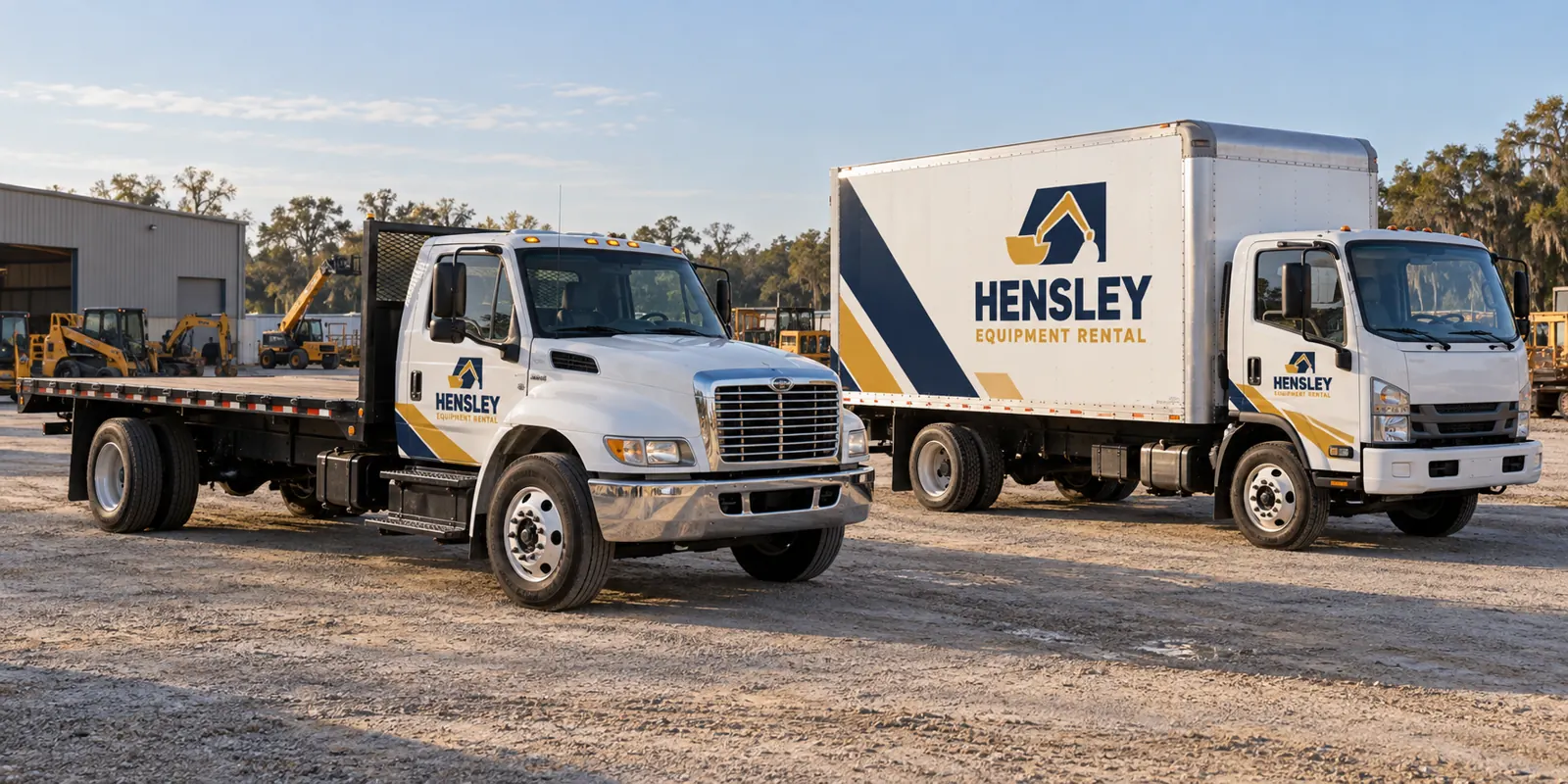 Hensley Equipment Rental delivery truck fleet, fictional design concept