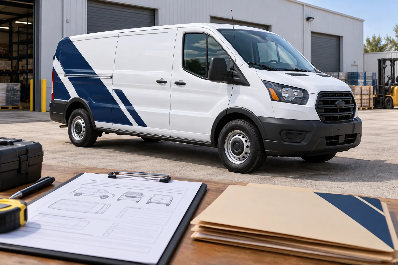 Unbranded utility van with scope-planning records, illustrative concept rather than a federal installation