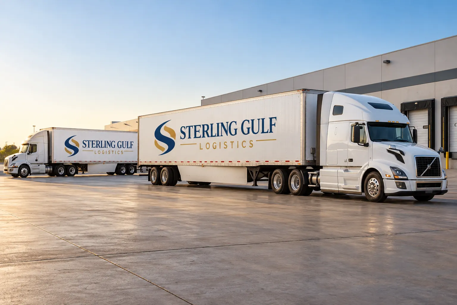 Gulf South Fleet Graphics: Connect Regional Identity to Actual Project Arrangements – fictional design concept Sterling Gulf Logistics trailers, fictional regional identity concept