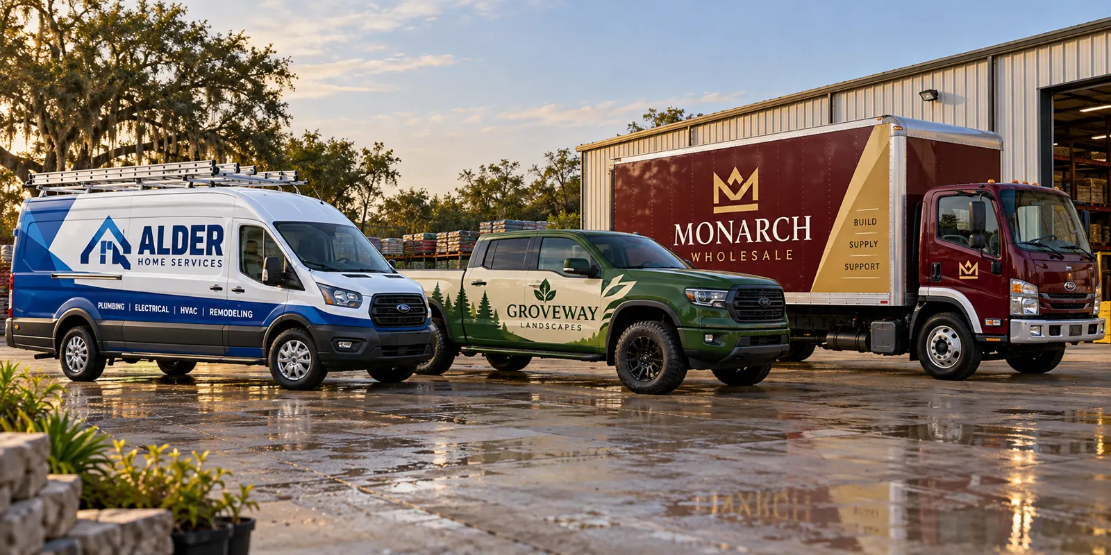 Commercial Fleet Graphics by Industry – fictional design concept Commercial Fleet Graphics by Industry, fictional design concept