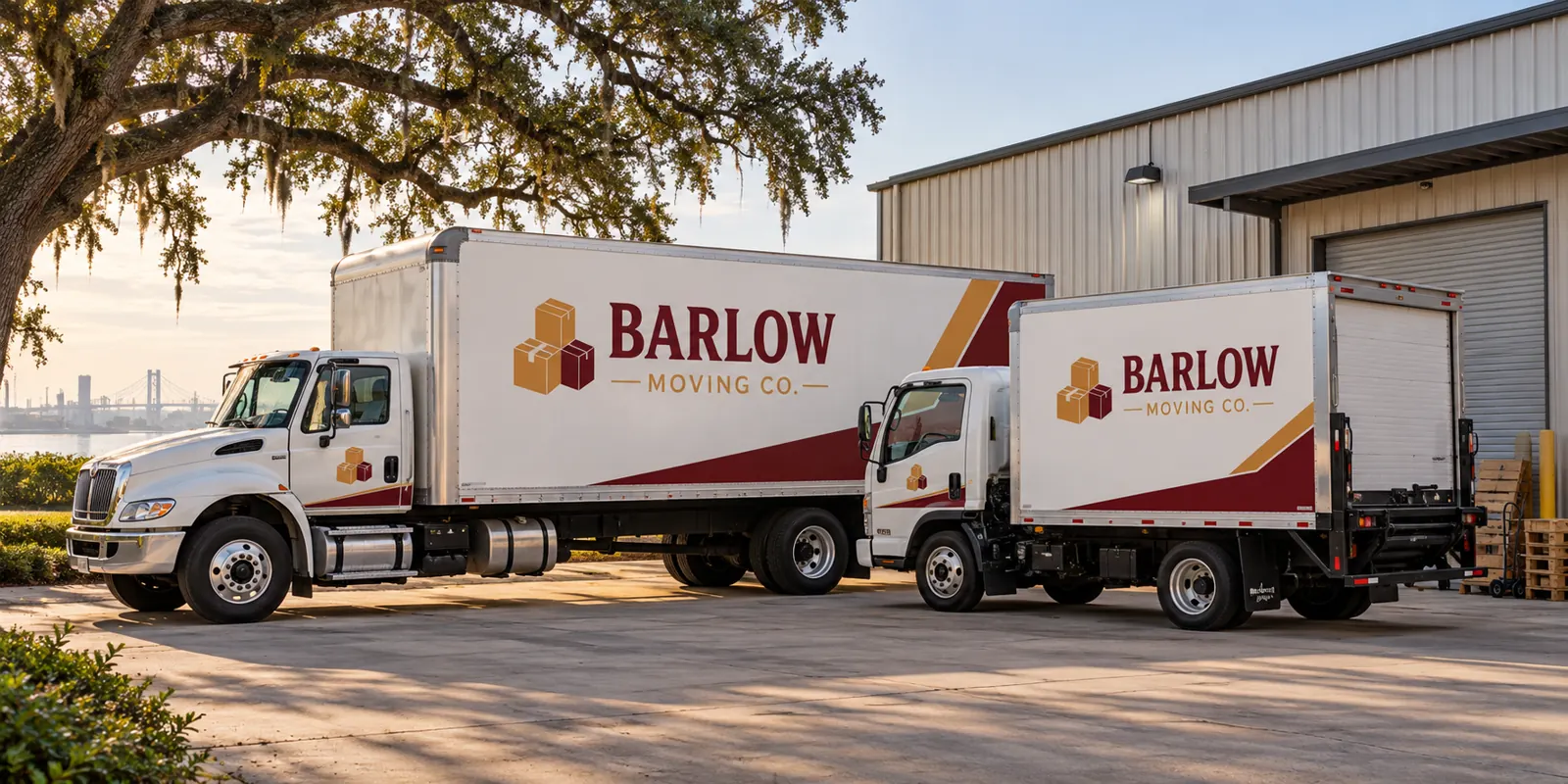 Barlow Moving Co coordinated box trucks, fictional design concept