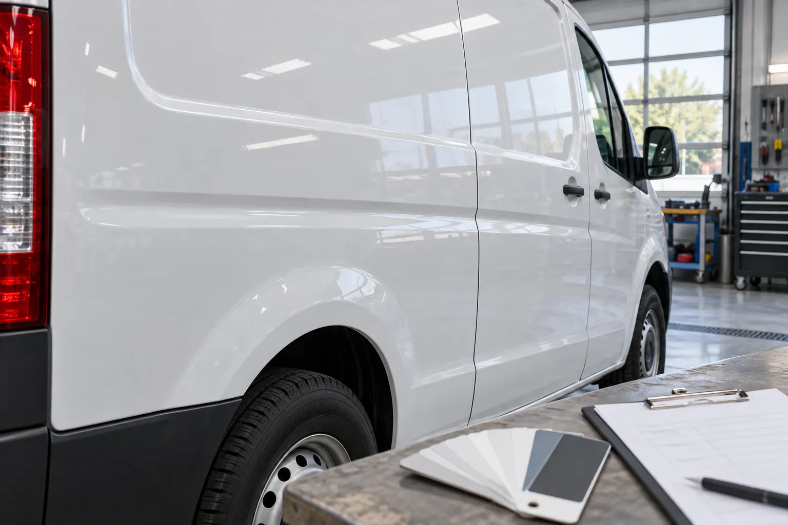 Paint Cure Before Vehicle Wraps: Verify the Actual Coating Readiness – fictional design concept Illustrative vehicle paint-readiness review scene, not a test or customer record