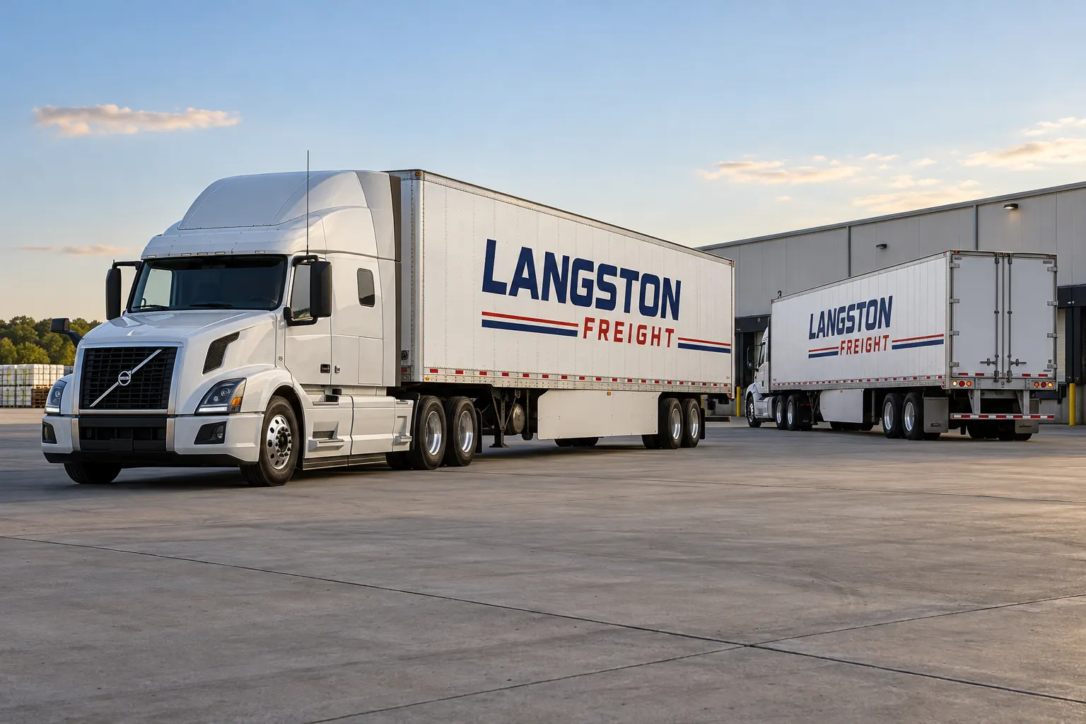 Langston Freight tractor and trailers, fictional identity consistency concept