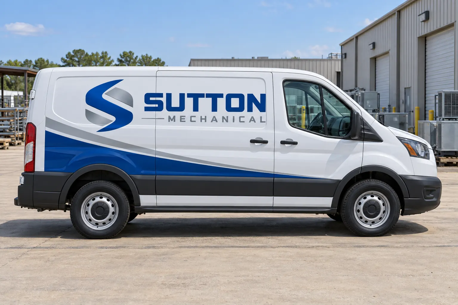 Van Wrap Planning for Service Fleets: Write the Brief Before Choosing the Layout – fictional design concept Sutton Mechanical service van, fictional commercial design concept