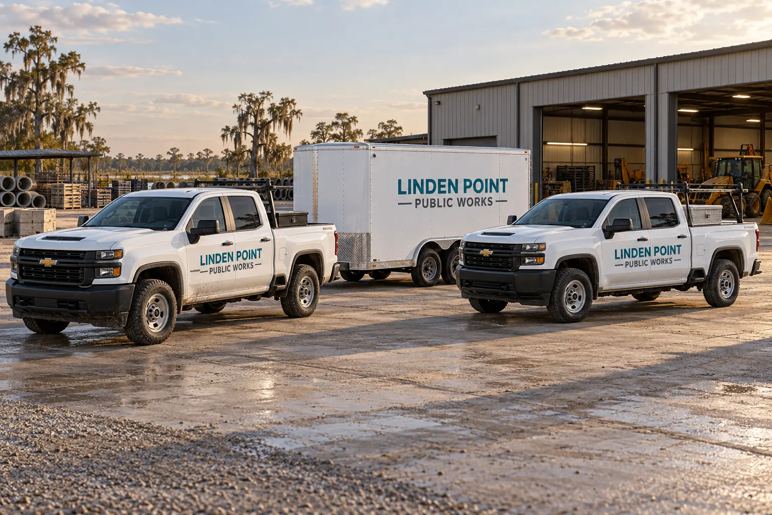 Linden Point Public Works vehicles, invented department identity and fictional planning concept
