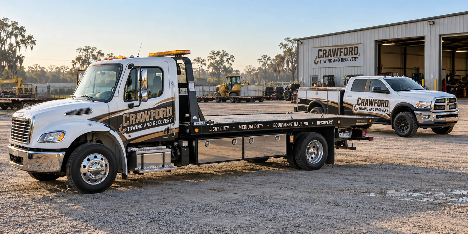 Crawford Towing and Recovery flatbed and support pickup, fictional design concept