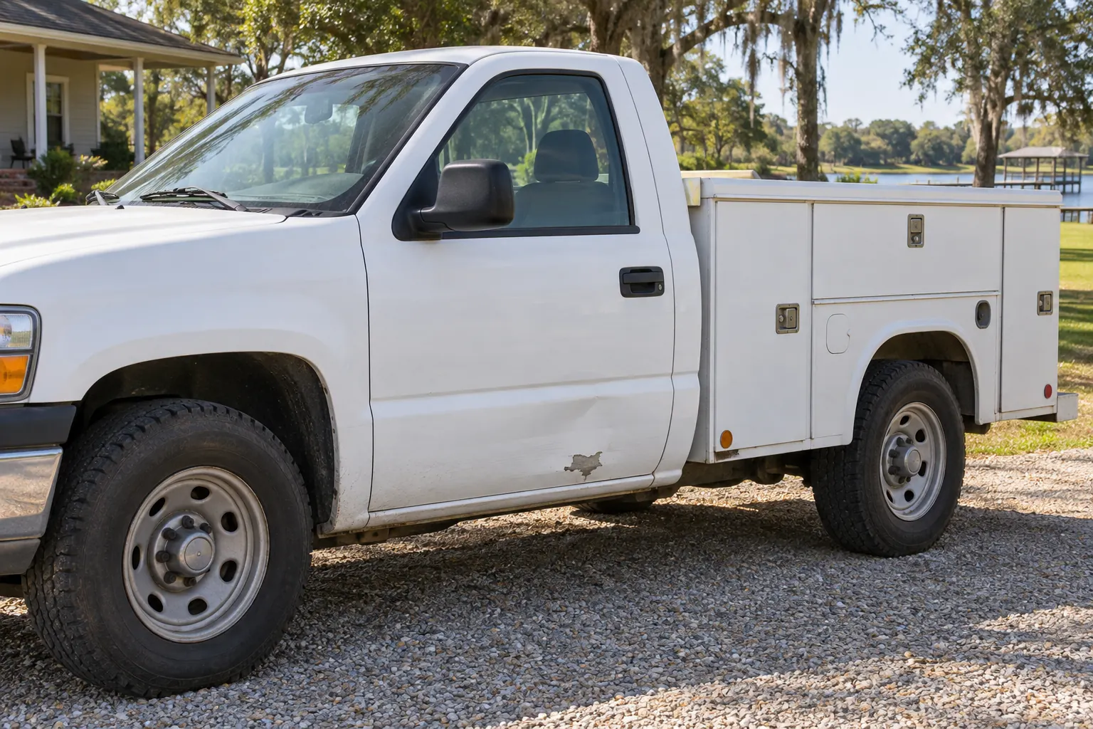 Can You Wrap Over Scratches, Rust or Dents? Review the Surface First – fictional design concept Illustrative service-body pickup surface-condition review, not a customer diagnosis