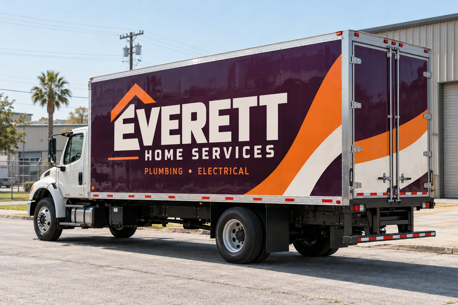 Pelican Wraps box-truck-design-page-102 original concept Everett Home Services box truck graphics for the design guide, fictional design concept